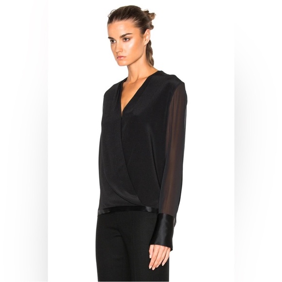 Rag & Bone Black Sheer Sleeve Blouse - Picture 2 of 12